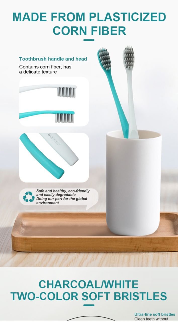SUDOKU Corn Fiber Toothbrush – Set of 3 - Image 2